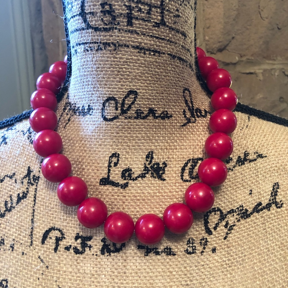 Red beaded necklace